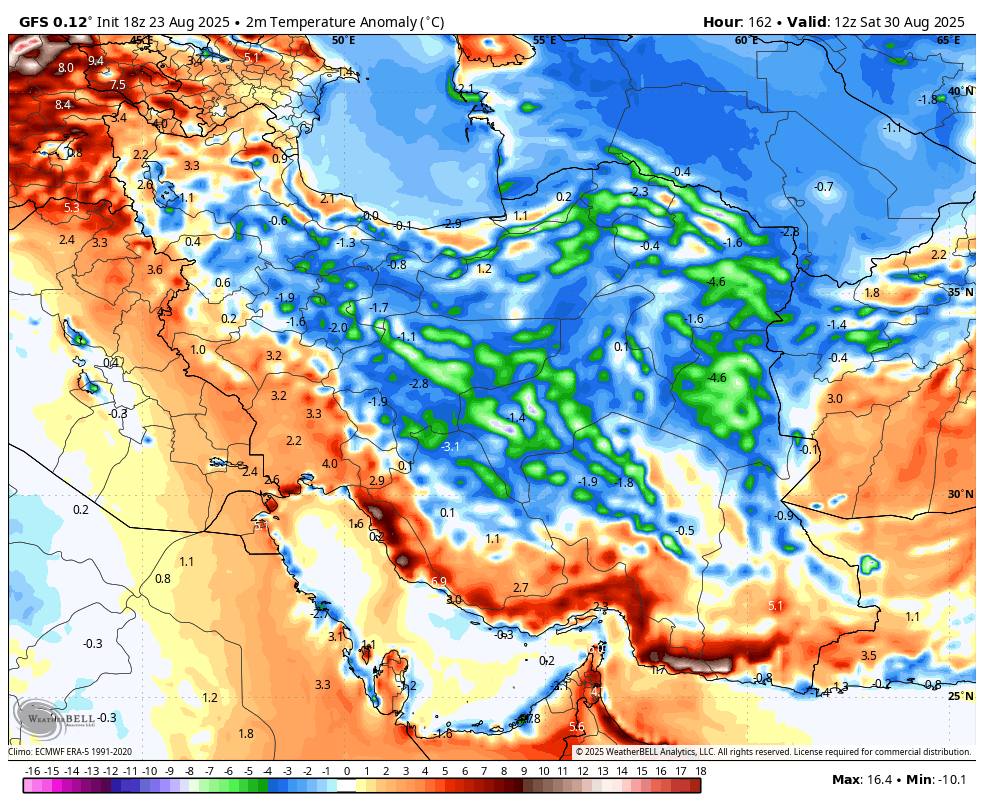 کاهش دمای هوا